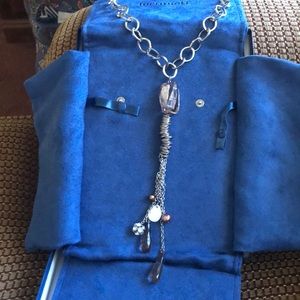 Silver Lariat Necklace EUC